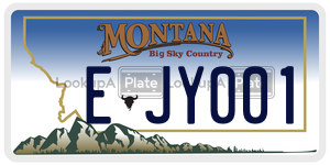 EJY001  license plate in MT