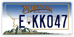 EKK047  license plate in MT