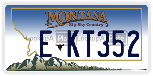 EKT352  license plate in MT