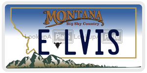 ELVIS  license plate in MT