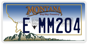 EMM204  license plate in MT