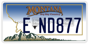 END877  license plate in MT