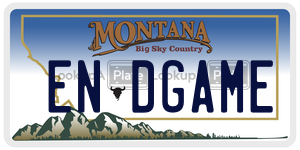 ENDGAME  license plate in MT