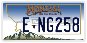 ENG258 license plate in Montana