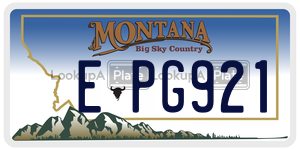 EPG921  license plate in MT