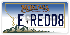 ERE008  license plate in MT
