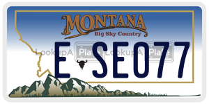 ESE077  license plate in MT