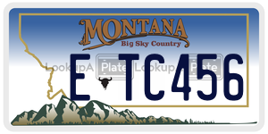 ETC456  license plate in MT