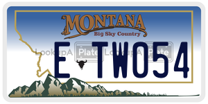ETW054  license plate in MT