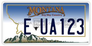 EUA123  license plate in MT