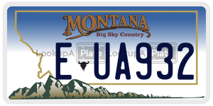 EUA932 license plate in Montana