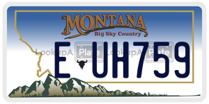 EUH759 license plate in Montana