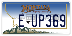 EUP369  license plate in MT