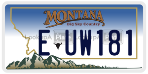 EUW181  license plate in MT