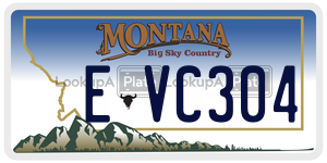 EVC304  license plate in MT