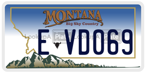 EVD069  license plate in MT
