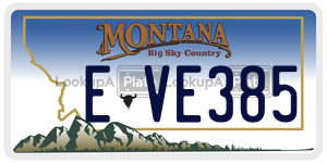 EVE385  license plate in MT