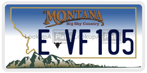 EVF105  license plate in MT