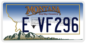 EVF296  license plate in MT