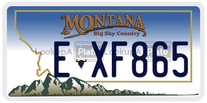 EXF865  license plate in MT
