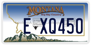 EXQ450  license plate in MT