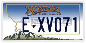 EXV071  license plate in MT