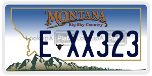 EXX323  license plate in MT