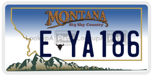 EYA186  license plate in MT