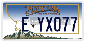 EYX077  license plate in MT