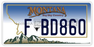 FBD860  license plate in MT
