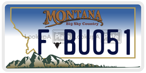 FBU051  license plate in MT