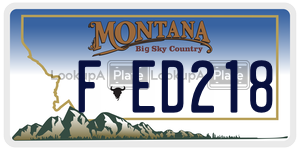 FED218  license plate in MT