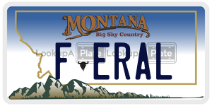FERAL  license plate in MT