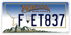 FET837  license plate in MT