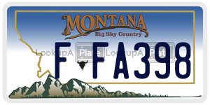 FFA398  license plate in MT