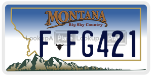 FFG421  license plate in MT
