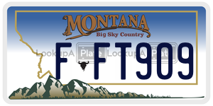 FFT909  license plate in MT