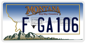 FGA106  license plate in MT