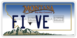 FIVE  license plate in MT