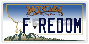 FREDOM  license plate in MT
