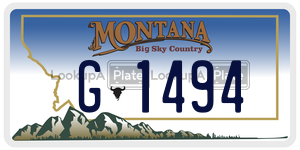 G1494 license plate in Montana