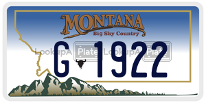 G1922  license plate in MT