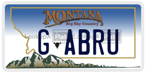 GABRU  license plate in MT