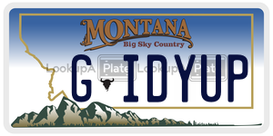 GIDYUP  license plate in MT