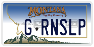 GRNSLP  license plate in MT