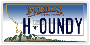 H0UNDY license plate in Montana