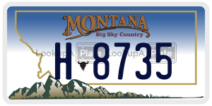 H8735  license plate in MT