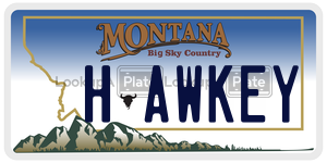 HAWKEY  license plate in MT