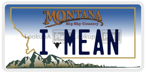 IMEAN  license plate in MT