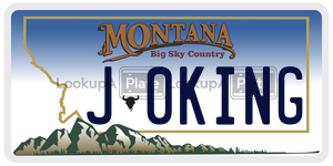 J0KING  license plate in MT